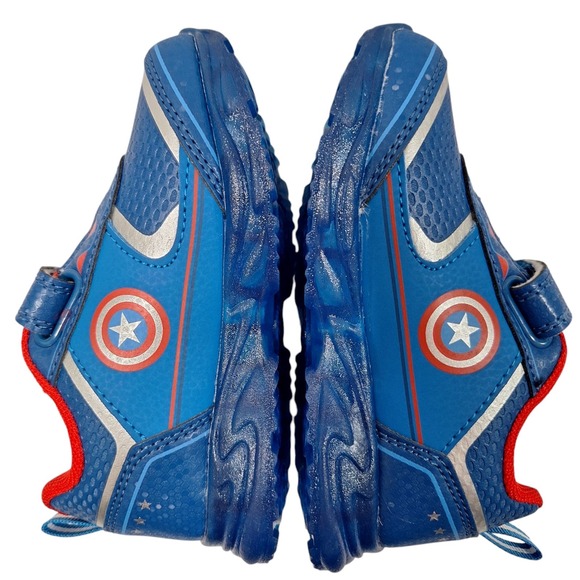 Captain America Kids Light Up Shoes Toddler Sneakers Blue Size 9 New 17‎ (cms) - Picture 6 of 14